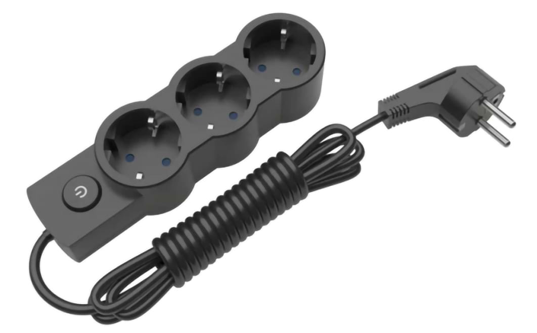 Подовжувач 220В Electrum 3 р 5 м з вимикачем Black (C-ES-1546)